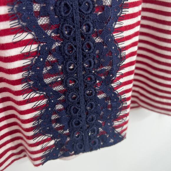 J. Crew Womens Size Small LINEN BLEND Red Nautical Blouse Shirt Top Long Sleeve - Picture 5 of 9